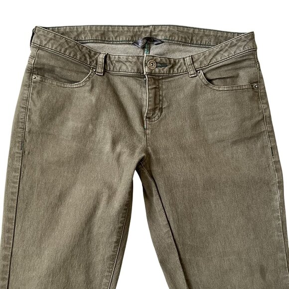The North Face Womens 12 Olive Green Bootcut Denim Jeans Low Rise Southwestern - Picture 9 of 14
